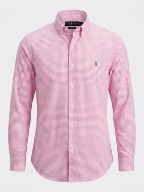 Polo Ralph Lauren Small Men's Slim Fit Pink/White Gingham Button-Down Shirt
